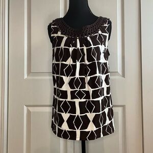 NWT Jones New York Chocolate Brown Patterned Tank, Small